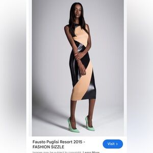 Fausto Puglisi XS/SBlack and Tan Women Dress resort 2015
